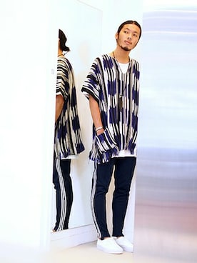 「BEAMS（ビームス）のアイテム（その他パンツ）」を使った、HAPPY西村さん（メンズ・180cm）の夏コーディネート