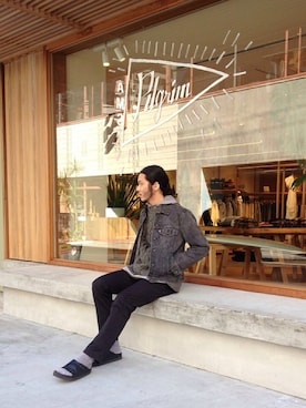 「ジージャン」｜HAPPY西村さん（メンズ・180cm）の冬コーディネート