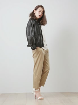 「reefur」｜「アイテム（ブルゾン）」を使った、KAORI TACHIさん（レディース・160cm）の春コーディネート