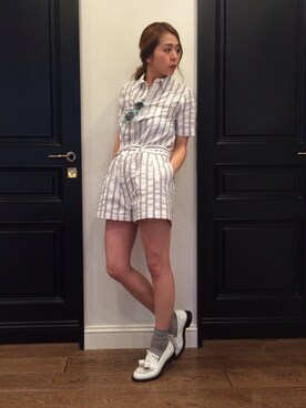 「MAISON DE REEFUR（メゾンドリーファー）のアイテム（つなぎ/オールインワン）」を使った、KAORI TACHIさん（レディース・160cm）の春コーディネート