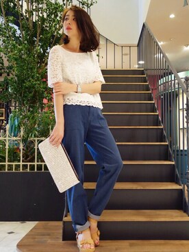 KAORI TACHIさん（レディース・160cm）の夏コーディネート