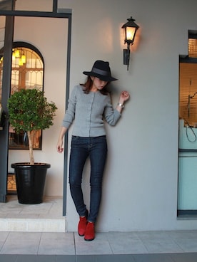 KAORI TACHIさん（レディース・160cm）の冬コーディネート