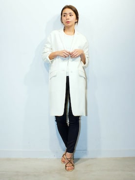 「MAISON DE REEFUR」｜「アイテム（チェスターコート）」を使った、KAORI TACHIさん（レディース・160cm）の冬コーディネート