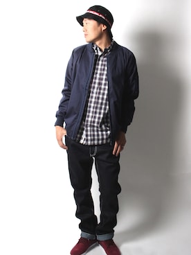 「PUSH CONNECTION（プッシュコネクション）のアイテム」を使った、岡田晋さん（メンズ・170cm）の冬コーディネート