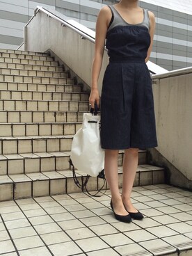 「Sheta（シータ）のアイテム（オールインワン・サロペット）」を使った、Yさん（レディース・162cm）の夏コーディネート