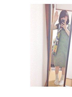 「YAECA」｜「アイテム（サロペット/オーバーオール）」を使った、ぢゅんさん（レディース・156cm）の夏コーディネート