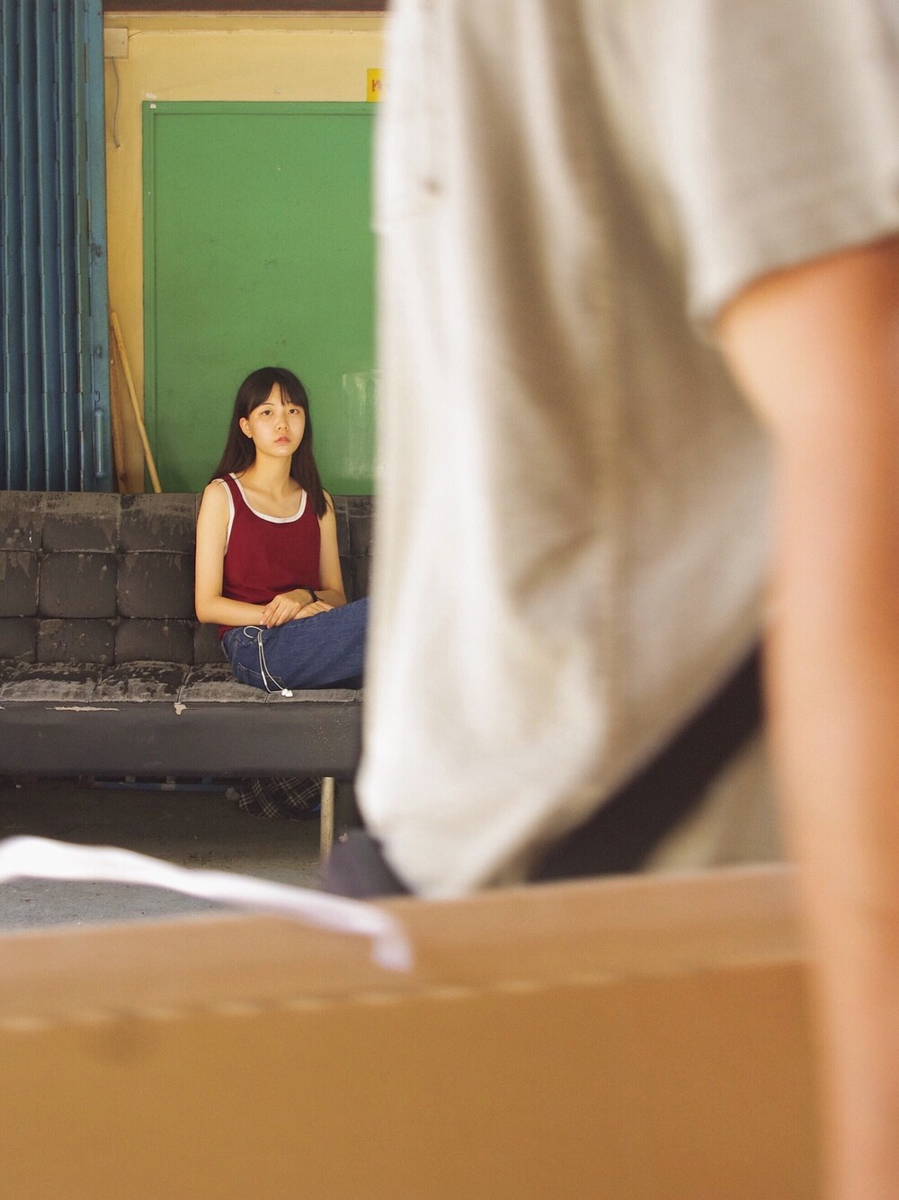「无のアイテム（タンクトップ、レッド系）」を使った、Unlversoさん（レディース・170cm）の夏コーディネートの1枚目の写真