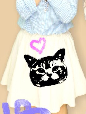 「E hyphen world gallery（イーハイフンワールドギャラリー）のムジギャザースカート（スカート、ホワイト系）」を使った、みかんさん（レディース・161cm）の夏コーディネート