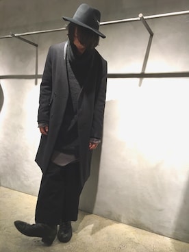 「NO ID.（ノーアイディ）のアイテム（チェスターコート）」を使った、NOID.YOKOHAMAさん（メンズ・175cm）の秋コーディネート
