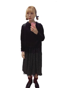 「アイテム（ヘアゴム）」を使った、あらかわみか（みかんぬ）さん（レディース・158cm・10代）の秋コーディネート