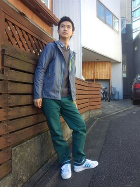 「アイテム（ナイロンジャケット）」を使った、KANI monsterさん（メンズ・171cm・30代）の秋コーディネート