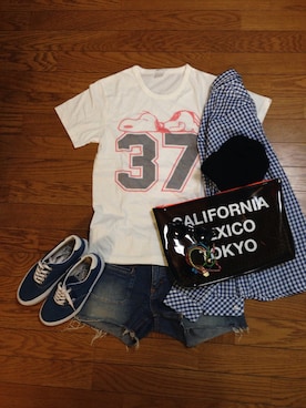 「KIM&ZOZI（キムアンドゾズィ）のアイテム」を使った、🅨Ⓤ🅒🅞さん（レディース・157cm）の夏コーディネート