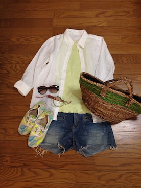 「KIM&ZOZI（キムアンドゾズィ）のアイテム」を使った、🅨Ⓤ🅒🅞さん（レディース・157cm）の夏コーディネート