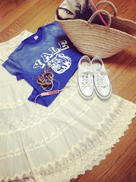 「KIM&ZOZI（キムアンドゾズィ）のアイテム」を使った、🅨Ⓤ🅒🅞さん（レディース・157cm）の夏コーディネート