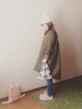 「エコバッグ」｜「アイテム（ミリタリージャケット）」を使った、🅨Ⓤ🅒🅞さん（レディース・157cm）の秋コーディネート