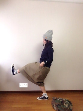 「MASACA HAT（マサカハット）のアイテム」を使った、🅨Ⓤ🅒🅞さん（レディース・157cm）の春コーディネート