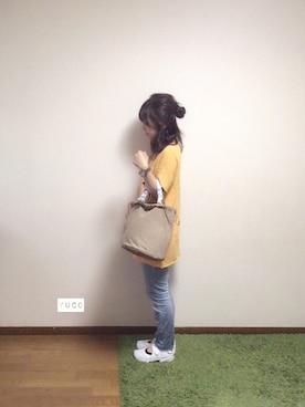 「ハーフアップ」｜「アイテム（財布/小物）」を使った、🅨Ⓤ🅒🅞さん（レディース・157cm）の夏コーディネート