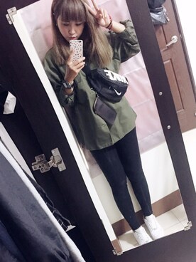 「NIKE(ナイキ)のアイテム(ショルダーバッグ)」を使った、洪佳さん(レディース・163cm)の夏コーディネート