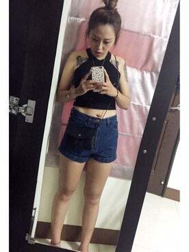 「SPORT B.のアイテム（ブレスレット、シルバー系）」を使った、洪佳さん（レディース・163cm）の夏コーディネート