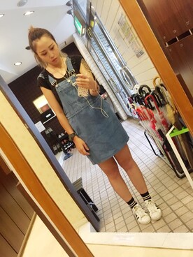 「adidas（アディダス）の★再入荷発売決定★オリジナルス スーパースター80s ビンテージデラックス [Superstar 80s Vintage Deluxe]（スニーカー、ホワイト系）」を使った、洪佳さん（レディース・163cm）の夏コーディネート