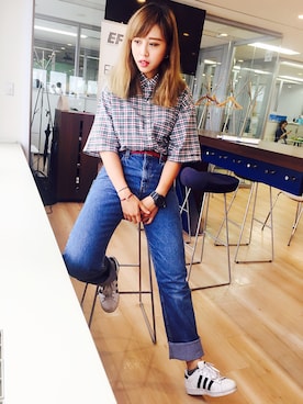 「POLO RALPH LAUREN（ポロ ラルフ ローレン）のアイテム（トップス、その他）」を使った、洪佳さん（レディース・163cm）の夏コーディネート