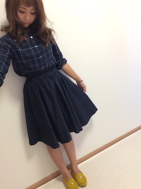 「さしいろ」｜「アイテム（スカート）」を使った、su.さん（レディース・153cm）の秋コーディネート