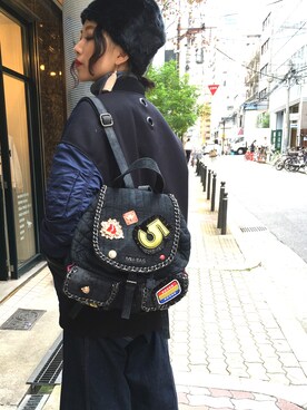 「ロイヤルフラッシュ」｜「アイテム（ブルゾン）」を使った、yurina katsuraさん（レディース・165cm）の秋コーディネート