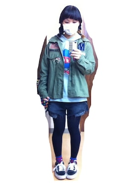 「RNA（アールエヌエー）のアイテム（その他アウター）」を使った、くみこさん（レディース・150cm）の冬コーディネート