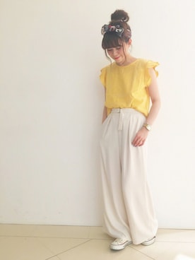 「archives（アルシーヴ）のアイテム（パンツ）」を使った、akaneさん（レディース・162cm）の春コーディネート