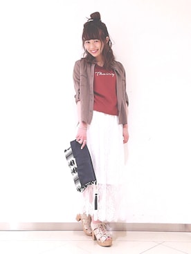 「archives（アルシーヴ）のアイテム（スカート）」を使った、akaneさん（レディース・162cm）の夏コーディネート