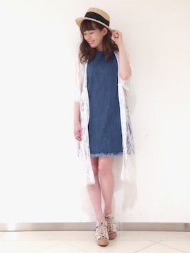 「archives（アルシーヴ）のアイテム（その他アウター）」を使った、akaneさん（レディース・162cm）の夏コーディネート