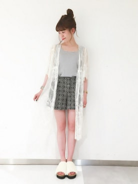 「archives（アルシーヴ）のアイテム（ジャケット/アウター）」を使った、akaneさん（レディース・162cm）の夏コーディネート