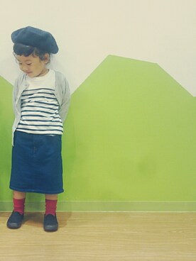 「URBAN RESEARCH（アーバンリサーチ）のアイテム（ハンチング/ベレー帽）」を使った、のらん。さん（キッズ・100cm）の秋コーディネート