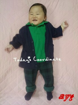 「タータンチェック」｜aytさん（キッズ・70cm）の秋コーディネート