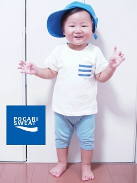 「ポカリコーデバトン」｜aytさん（キッズ・80cm）の夏コーディネート