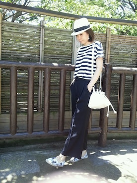 「CLEARIMPRESSION （クリアインプレッション）のアイテム（帽子）」を使った、naoさん（レディース・166cm）の夏コーディネート