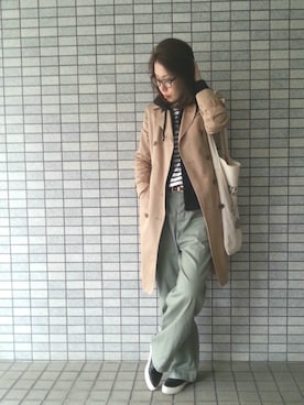 「TODAYFUL（トゥデイフル）のVintageトートバッグ（トートバッグ）」を使った、naoさん（レディース・166cm）の冬コーディネート