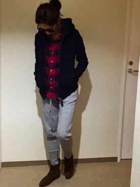 「スエット」｜ミキさん（レディース・158cm）の冬コーディネート