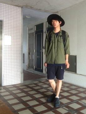 「U.S.ＡＲＭＹ」｜秀明さん（メンズ・176cm）の夏コーディネート