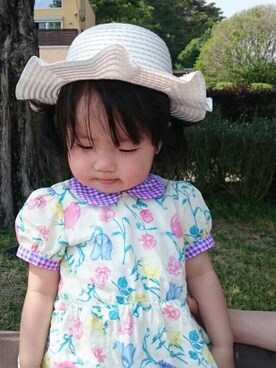 「fafa（フェフェ）のアイテム（ワンピース）」を使った、くりぃみーさん（キッズ・80cm）の夏コーディネート
