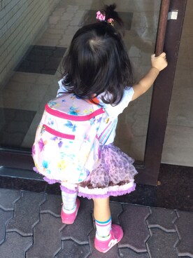 「fafa（フェフェ）のアイテム（バックパック/リュック）」を使った、くりぃみーさん（キッズ・80cm）の秋コーディネート