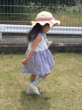 「fafa（フェフェ）のアイテム（ワンピース/ドレス）」を使った、くりぃみーさん（キッズ・80cm）の夏コーディネート