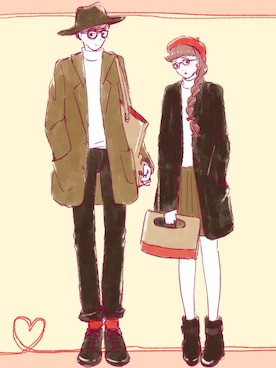 「カップルコーデ」｜HarukaNagazumiさん（レディース・156cm）の冬コーディネート