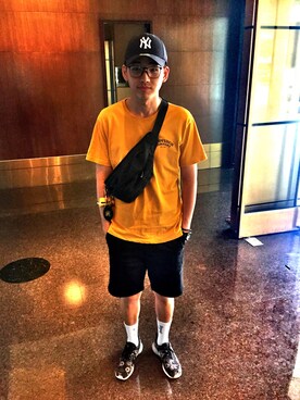 「PROVIDERのアイテム」を使った、胡家瑋さん（メンズ・181cm）の夏コーディネート