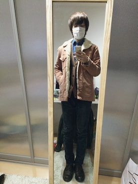 「ランチコート」｜「アイテム（その他アウター）」を使った、富田修平 - Shuhei Tomitaさん（メンズ・177cm）の冬コーディネート