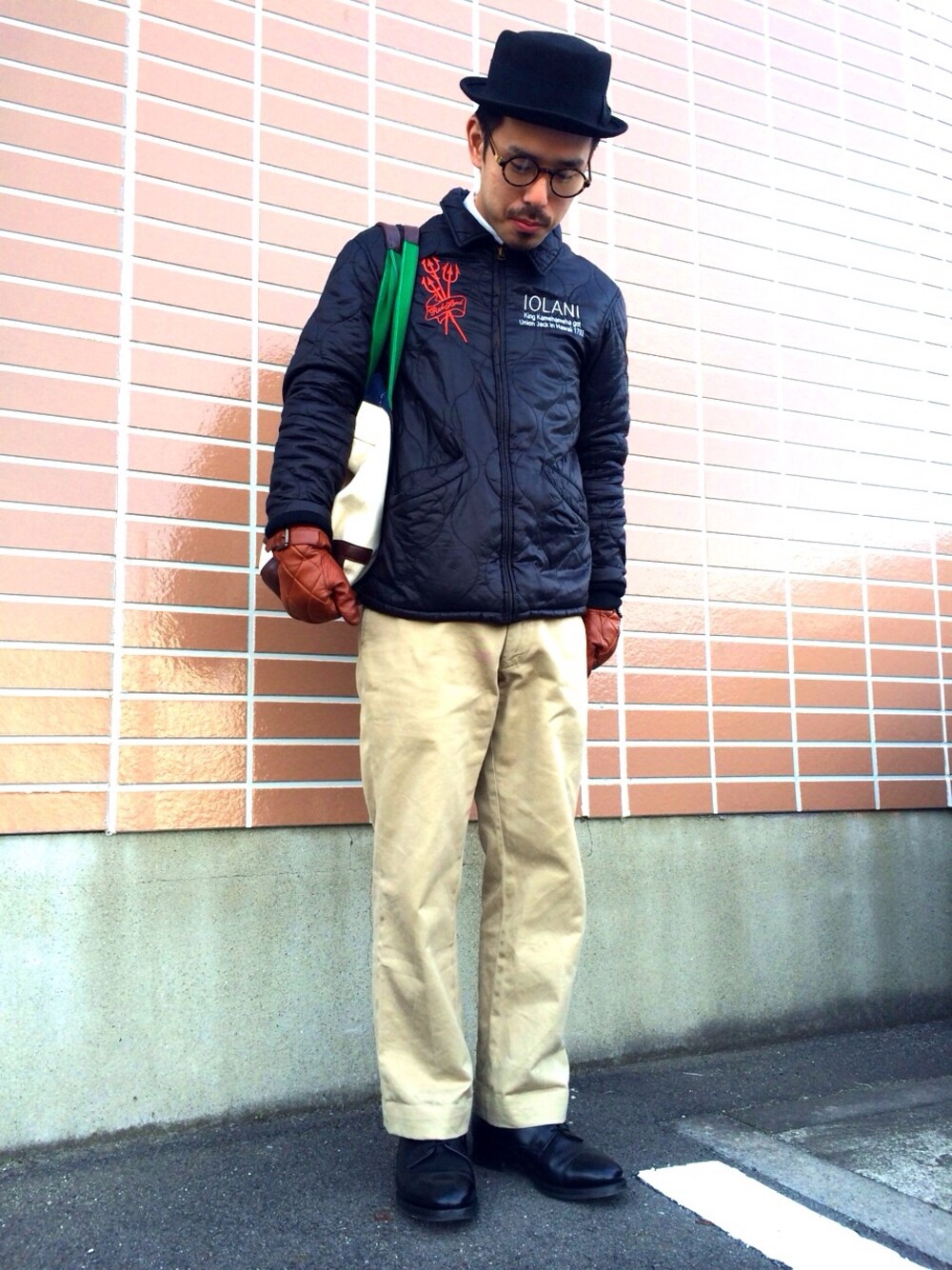 「キルティング」｜「USEDのアイテム（チノパンツ、ベージュ系）」を使った、yokousukeさん（メンズ・163cm）の冬コーディネートの1枚目の写真