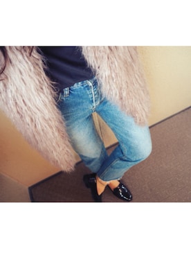 「アイテム（ベスト、シルバー系）」を使った、Sさん（レディース・155cm）の秋コーディネート