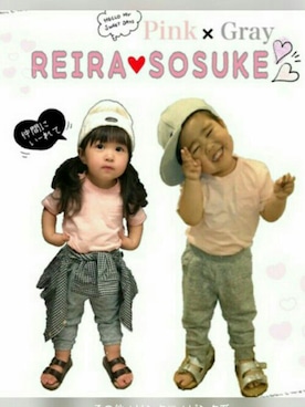 「カップルコーデ」｜なすびさん（キッズ・100cm）の春コーディネート