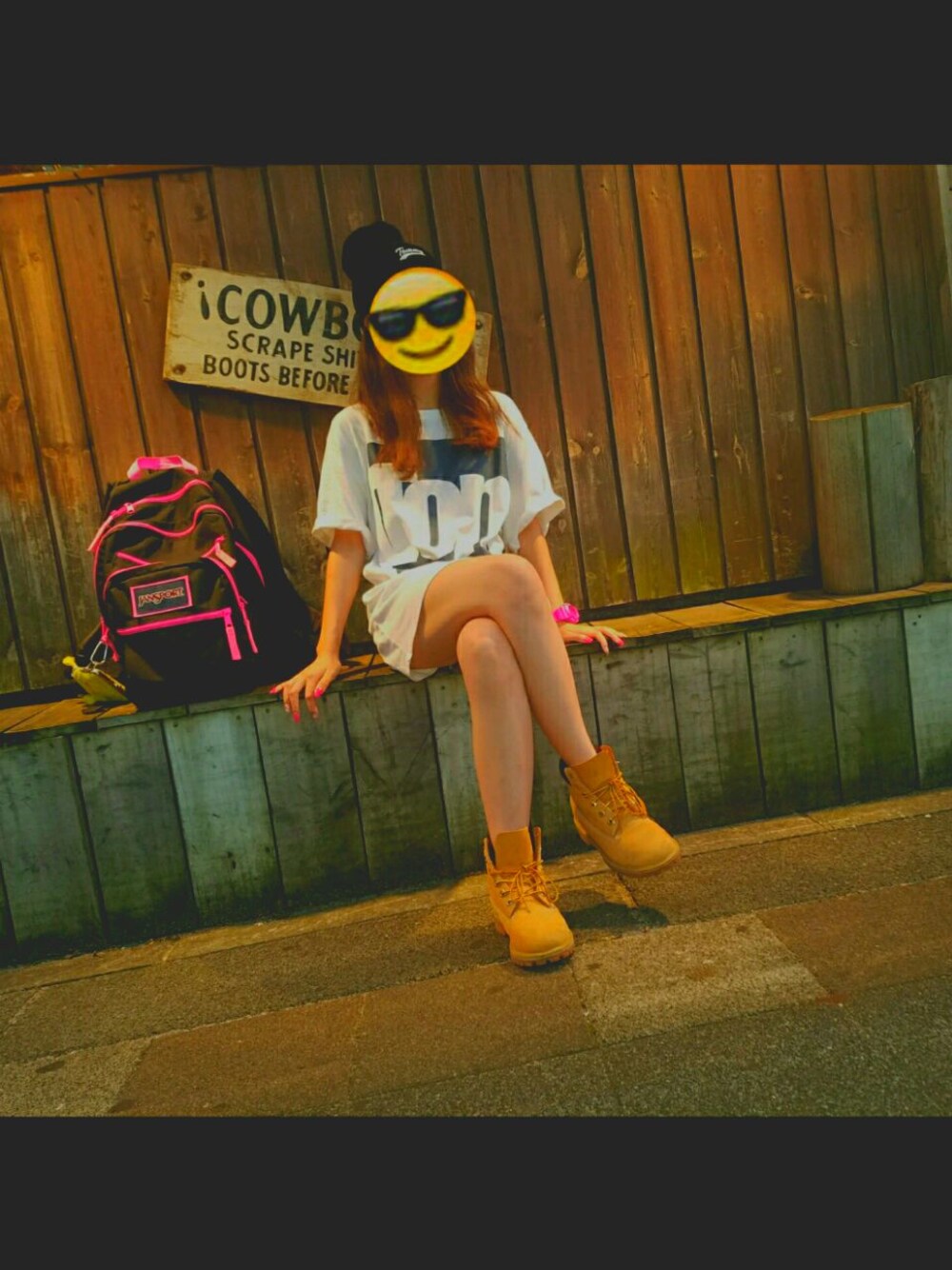 「Timberlandのアイテム（ブーツ、ブラウン系）」を使った、manatsu♡さん（レディース・158cm）の夏コーディネートの1枚目の写真