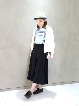 「マリンコーデ」｜「アイテム（ジャケット/アウター）」を使った、ちりちゃんさん（レディース・163cm）の春コーディネート